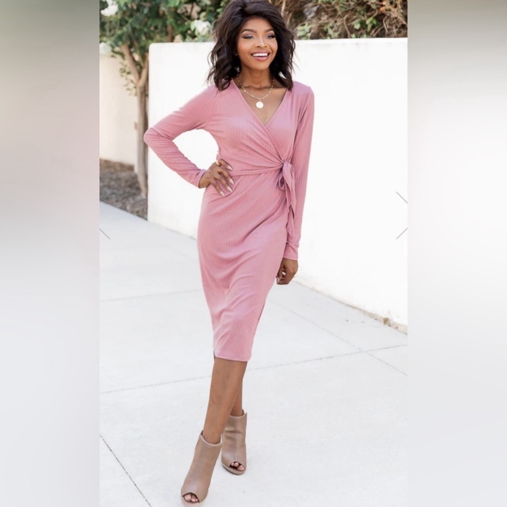 Pink lily pink ribbed dress, new without tags, never worn